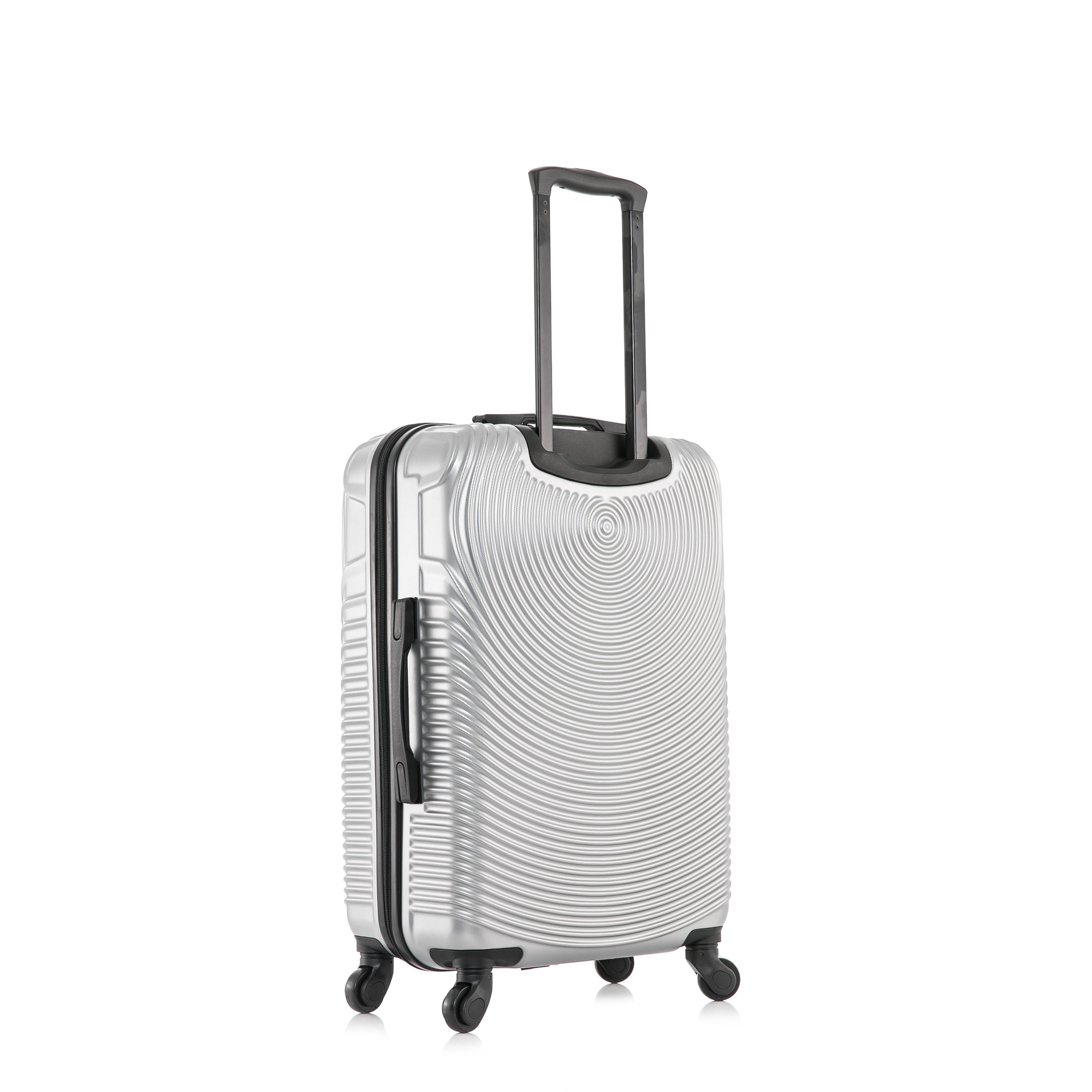 DUKAP Inception 24" Hardside Lightweight Luggage with Spinner Wheels, Handle and Trolley, Silver