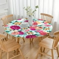 thumbnail image 3 of Round Fitted Tablecloth with Elastic Edges Fits 36"-44" Round Tables Pioneer Colorful Floral Waterproof Table Cover Washable Indoor and Outdoor for Party Kitchen Dinner Banquet Patio Picnic, 3 of 7
