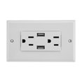 thumbnail image 2 of Prise d'Alimentation Double Prise avec Chargeur Mural USB Double DC 5V 2.4A, 2 of 10