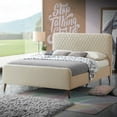 thumbnail image 2 of Better Home Products Roza Velvet Upholstered Queen Bed with Headboard Champaign, 2 of 10