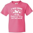 thumbnail image 3 of Inktastic I Was Born to Be Wild and Free with Wolf and Mountains Youth T-Shirt, 3 of 5