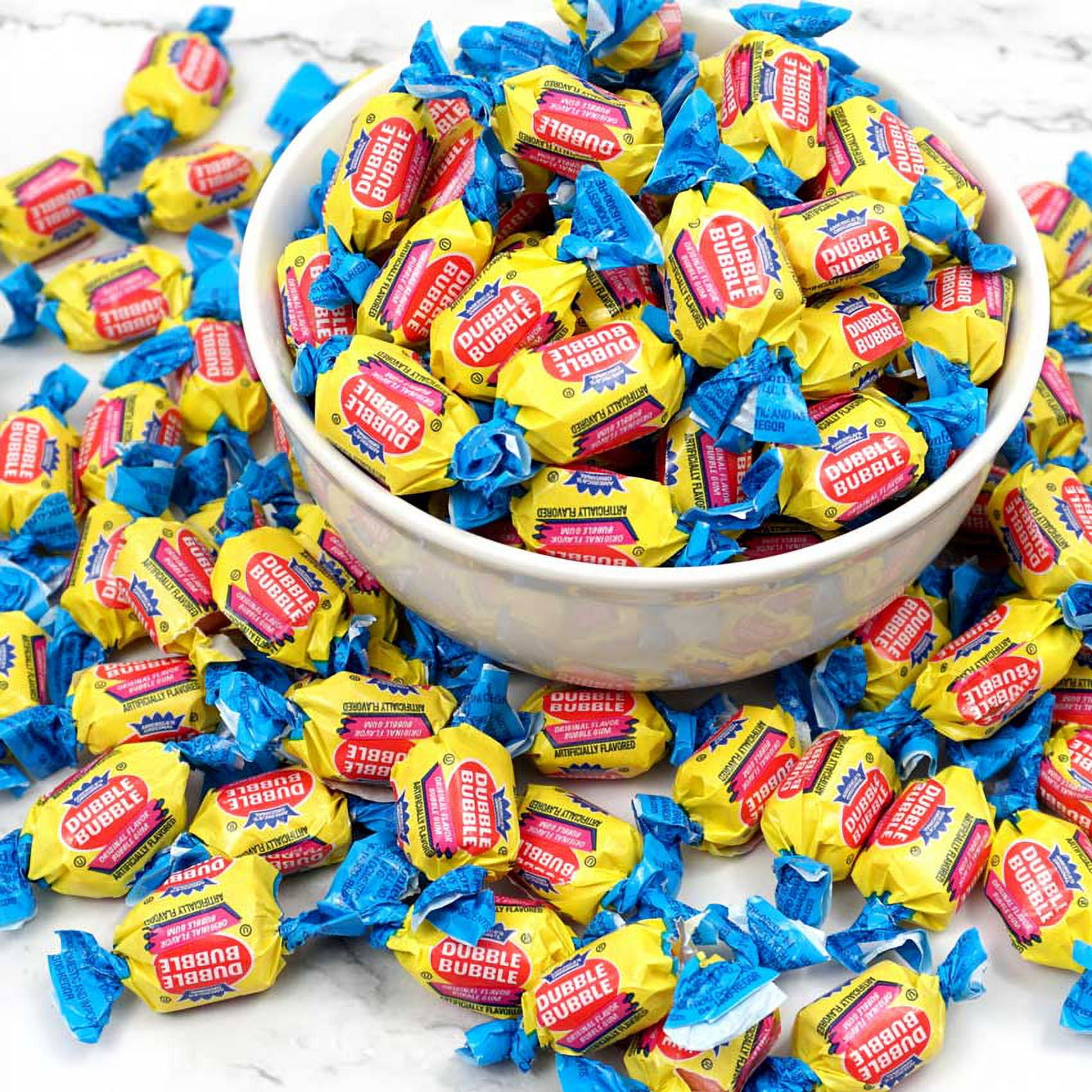 Dubble Original Classic Bubble Gum - 5 Pound Bulk Bag (Approx. 350 Pieces) - Individually Wrapped Gum (Original - Pink Gum)