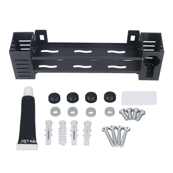 Estante de Almacenamiento para el hogar Montaje en Pared Multifuncional Soporte para Especias de Cocina Estante para artículos de tocador para baño Regular 30 cm con Tubo de Palillos y Tubo