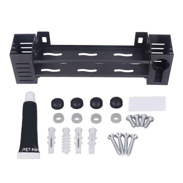 Estante de Almacenamiento para el hogar Montaje en Pared Multifuncional Soporte para Especias de Cocina Estante para artículos de tocador para baño Regular 30 cm con Tubo de Palillos y Tubo