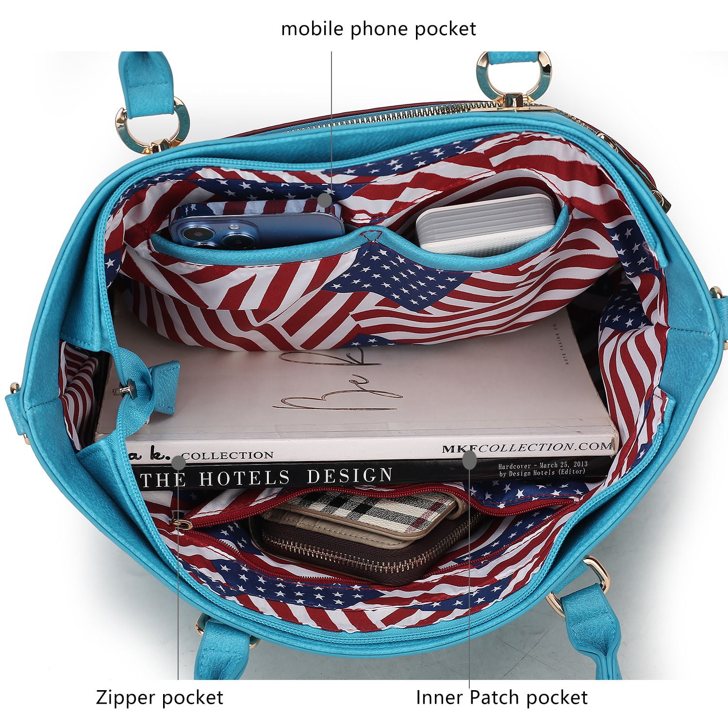 MKF Collection Lilian Vegan Leather Women's Flag Tote by Mia K. - Chocolate Brown