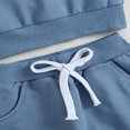 thumbnail image 5 of Zehjuhan 2Pcs Baby Boy Casual Clothing Long Sleeve Color Collision Crewneck Sweatshirt Top and Sweat Pants Outfit Ivory White，18-24M, 5 of 7
