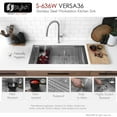 thumbnail image 6 of Stylish Undermount 36" Stainless Steel Double Bowl 60/40 Workstation Kitchen Sink with 7 accs S-636W, 6 of 13