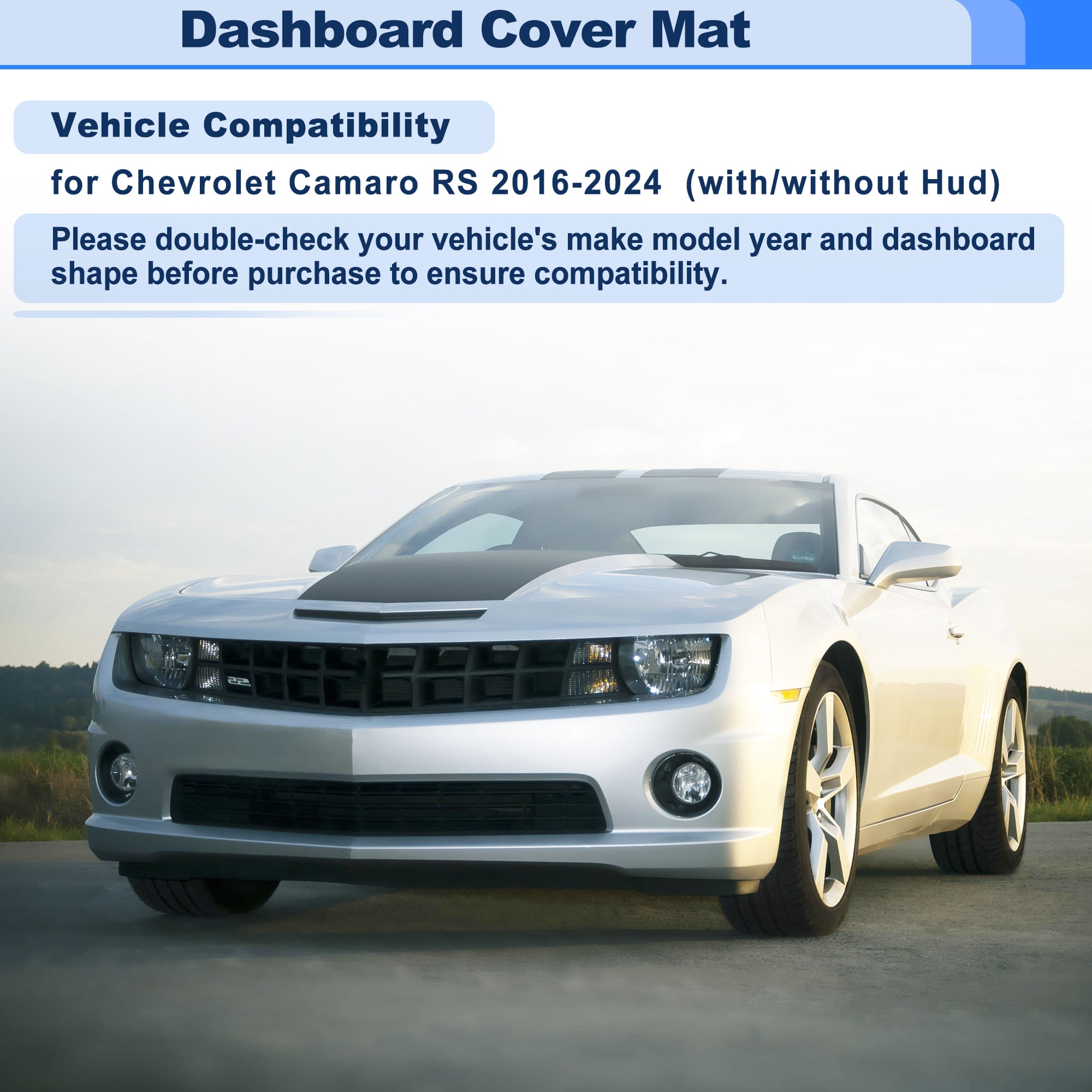 Unique Bargains Dashboard Mat Non-Slip Protector for Chevrolet Camaro RS 2016-2024