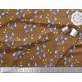 thumbnail image 2 of Soimoi Brown Cotton Duck Fabric Flower & Leaves Watercolor Print Fabric by the Yard 42 Inch Wide, 2 of 3