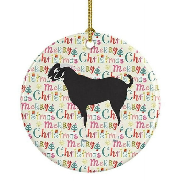 Black Bengal Goat Christmas Ceramic Ornament 2.8 in x 2.8 in