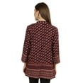 thumbnail image 5 of Moomaya Printed Mandarin Collar Pleated Tunic Shirt Casual Long Top For Leggings, 5 of 7