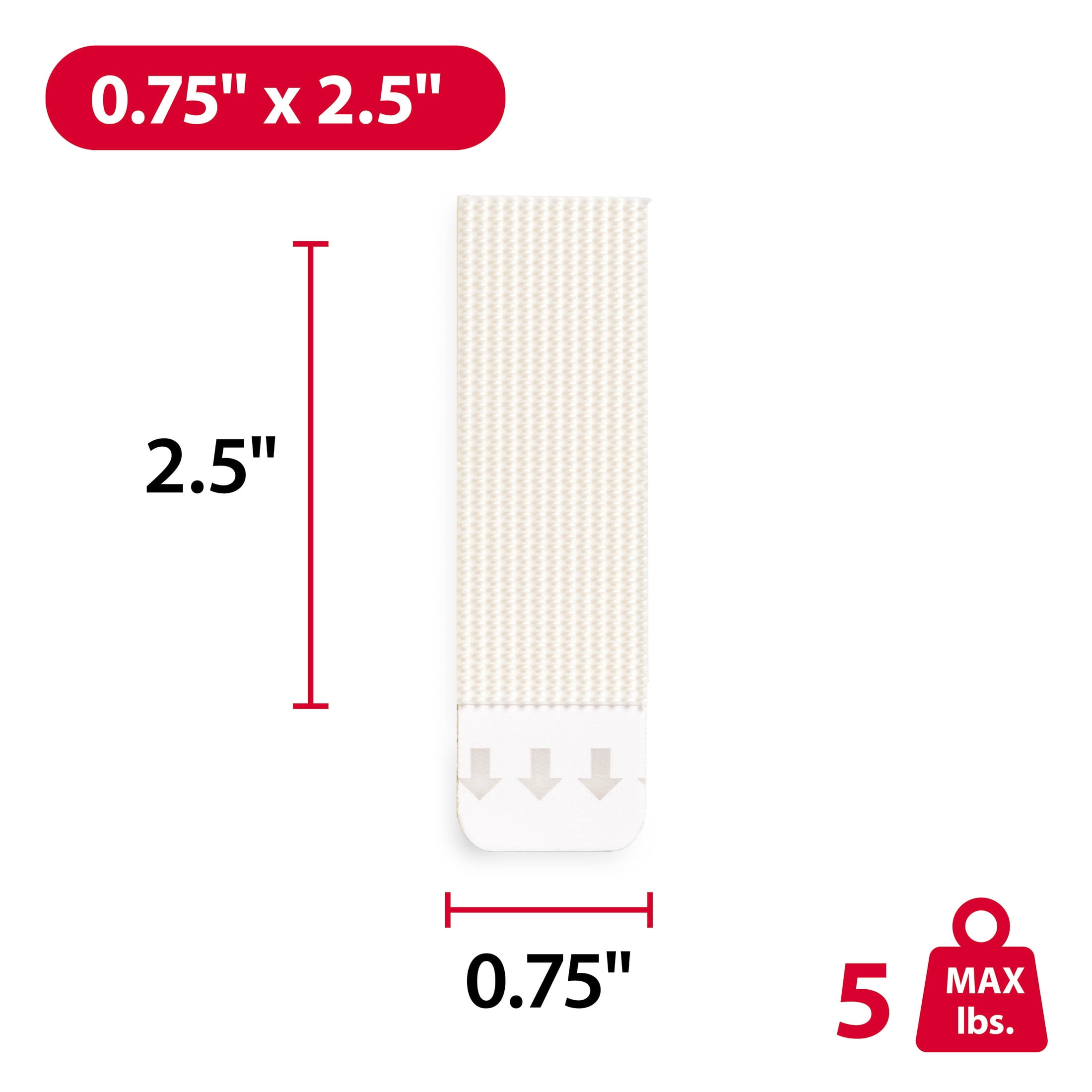 (3 pack) Hyper Tough Large Removable Adhesive Strips, Hanging Strips for Hanging Small Pictures, 5 lbs Capacity, White, 12 Pairs