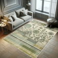 thumbnail image 5 of Ambesonne Leafy Art Decorative Rug Carpet, Mid Century Leaves Ethno, 2' 2" x 3' 7", Laurel Green Beige Grey, 5 of 5
