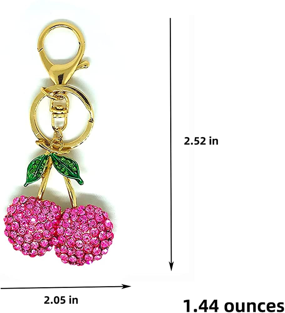  Honbay 1PCS Rhinestone Cherry Keychain Sparkling Fruit Cherry  with Leaves Keyring in A Box for Bag Purse Wallet Cellphone or Car Pendant  : Clothing, Shoes & Jewelry