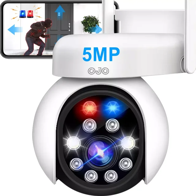 Ojo® 5mp Cámara De Seguridad Wifi Camara Vigilancia Hd 4k Con Led Alarma Camara wifi Camara foco Camara vigilancia exterior