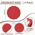 thumbnail image 2 of Juego de 4 posavasos redondos de silicona Uxcell, manteles individuales de 4", manteles para mesa de comedor resistentes al calor, impermeables y a prueba de aceite para la cocina, rojo (flor), 2 of 6