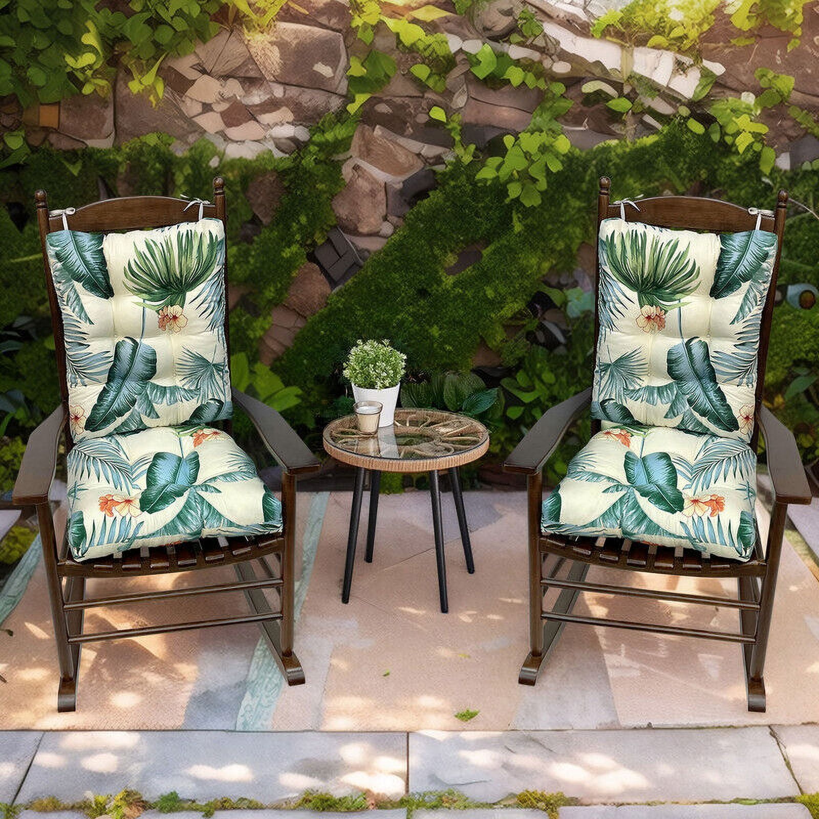 Eurhowing Outdoor Rocking Chair Cushions 2-Piece, Waterproof & Fade Resistant Patio Seat Pads, Non-Slip Replacement Cushions for Adirondack Chair, Hawaiian, 1Pack