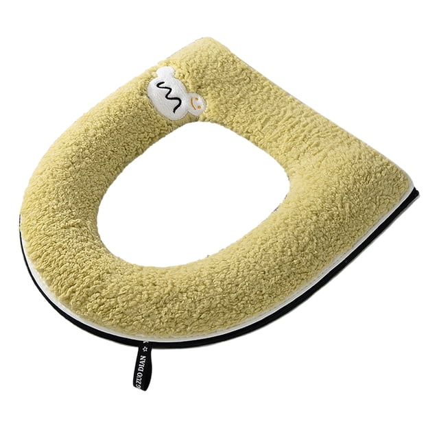 Toilet Seat Cover With Carrying Handle 42 cm x 38 cm Complete Coverage Waterproof Soft Polyester Winter Warm Removable Design
