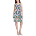 thumbnail image 2 of FORMRS Summer Dress for Women Loose U Neck Sleeveless Midi Beach Sundresses with Pockets, Blue Checkered Daisy, 2 of 8