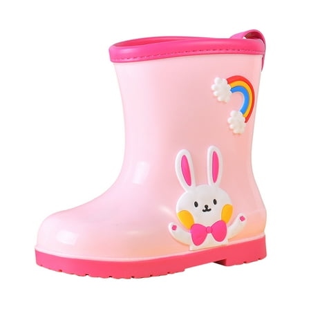 

KaLI_store Toddler Rain Boots Children s Rain Shoes Boys And Girls Water Shoes Water Boots Pink 9.5