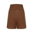 thumbnail image 6 of CheerKidz Shorts for Women Summer Fashion Solid Color Drawstring Shorts Elastic Waist Wide Leg Comfortable for Casual and Beach Short Pants(Coffee,S), 6 of 7