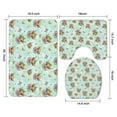 thumbnail image 3 of Green Highland Cow Flower Pattern Bathroom Rugs Sets 3 Piece,Toilet Cover Set,Absorbent Non Slip Bathroom Mats Sets with U-Shaped Contour Rug Toilet Rug Set, 3 of 5