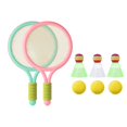 thumbnail image 1 of Almencla Kids Tennis Racket Racket Balls Comfortable Grip Badminton Shuttlecocks Portable Green Pink, 1 of 8
