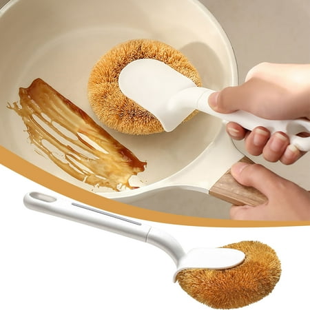 

XYAIYT Brown Hair Brush with Ergonomic Handle Baby Bottle and Dish Scrubber for Household Use Safe for Non Stick Pots and Kitchen Utensils