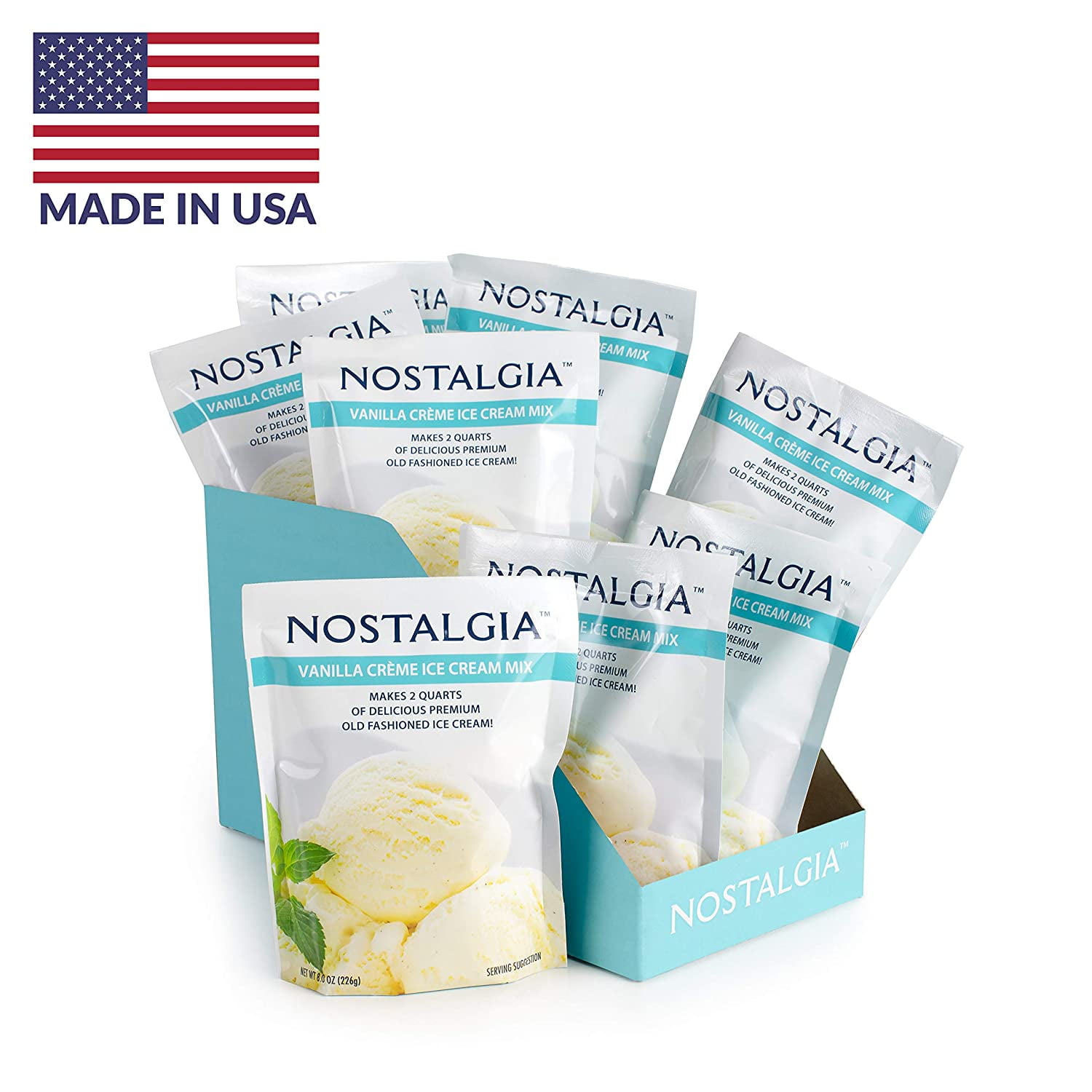 Nostalgia ICP825VAN8PK Premium Vanilla Creme Ice Cream Mix, 8 oz) Pack