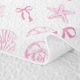 thumbnail image 5 of spefrowx Pink Bow Shell Bed Spread Queen for Girls, Starfish Conch Nautical Queen Coverlet Set, 3pcs, 5 of 7