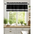 thumbnail image 2 of White Stripes Valances for Windows Geometric Black Background Valance Rod Pocket Light Filtering Short Window Treatments Curtains for Kitchen Bathroom Living Room Bedroom, 1 Panel, 60 x 18 Inch, 2 of 7