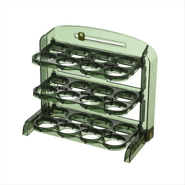 Soporte para Huevos Abatible para Refrigerador,Contenedor de Almacenamiento de Huevos de 3 para Puerta Lateral del Refrigerador,Bandeja para Huevos Plegable
