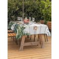 thumbnail image 2 of Outdoor Tablecloth with Umbrella Hole and Zipper, Green Snowman Christmas Rectangle Table Cloth 54x80 Inch Waterproof Tablecloth, Xmas Snowflake Eucalyptus Leaves Wooden Picnic Table Cover for Patio, 2 of 7