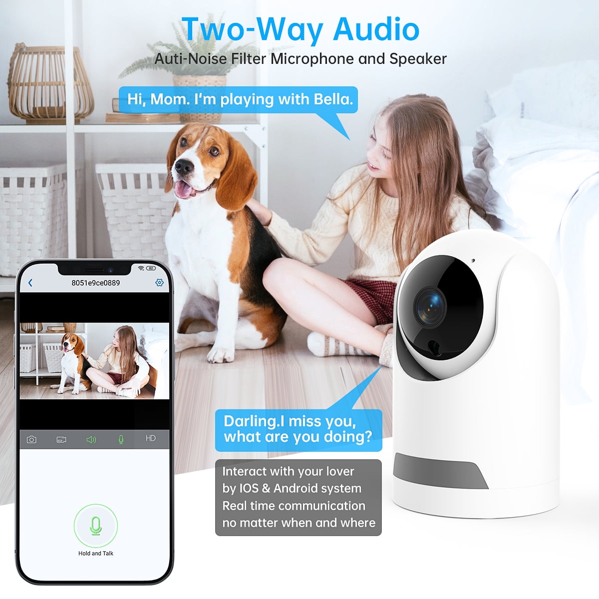 Baby Monitor, 360° Wireless 5G Nanny Cam with Safety Alerts
