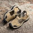 thumbnail image 7 of Lopsie Men's Outdoor Hiking Sandals Beach Sandals Leather Closed Toe Fisherman Sandal For Men, 7 of 7