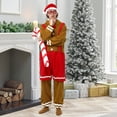 thumbnail image 4 of TBKOMH Christmas Gingerbread Man Onesie Hooded Pajama Plush Jumpsuit Costume Long Sleeve Full Body One Piece Loungewear for Adult Cozy Flannel Holiday Sleepw Brown L, 4 of 4