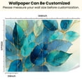 thumbnail image 3 of Peel and Stick Wallpaper Waterproof Gold Leaf Floral Blue Boho Watercolor Vintage Leaves Branches Natural Wall Mural Decor Self Adhesive and Removable 100in x 144in, 3 of 8