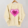thumbnail image 6 of Valentines Day Sweatshirts Women Cute Heart Funny Valentine Pullover Sweater Tops Casual Long Sleeve Shirts, XS Beige, 6 of 6