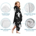 thumbnail image 7 of Black Halloween Ghosts Bats and Stars Hooded Bath Towel，60"x35" for Ages 3 To 12 Kids, Quick Dry Lightweight Soft Microfiber Hood Beach Towel Cover Up for Kids, 7 of 7