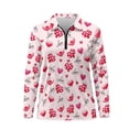 thumbnail image 3 of Uorisanigo Love Heart Womens Golf Shirt Casual Versatile Long Sleeve Golf Polo Shirts with Zipper Athletic Tops for Tennis Hiking & Outdoor Sports Size 2XL, 3 of 7