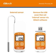 Elitech Temperature Data Logger Reusable Recorder with Extra External Sensor, 10 Pack