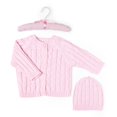 thumbnail image 1 of Baby Mode Signature 2-Piece Knit Cardigan and Hat Hanging Set - Pink (6-9 Months), 1 of 1