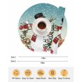thumbnail image 6 of 13 Inch Round Placemats Set of 6, Aurora Christmas Snowman Non Slip Heat Insulation PP Table Mats, Xmas Snowflake Elk Winter Washable Place Mats for Kitchen Dining Party Table Decor, 6 of 7