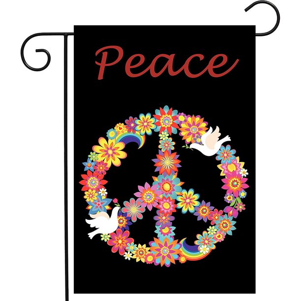 Bandera de jardín con diseño de pájaro, flores y amor, de 30 x 45 cm, de doble cara, ideal para celebrar el arcoíris, ideal para patio, césped, decoración exterior del hogar.