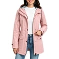 thumbnail image 3 of Perfectbot Women's Hooded Raincoat with Adjustable Cuffs, Water-Resistant Outdoor Jacket with Flap Pockets, 3 of 7