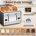 thumbnail image 3 of SEEDEEM Tostadora de 4 Rebanadas, Tostadora de Pan Inoxidable Pantalla LCD Colorida, 7 Configuraciones de Sombra de Pan, Tostadora con Ranuras de 1.5 '' de Ancho con Funciones de Bagel/Descongelar/Rec, 3 of 5