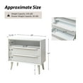 thumbnail image 5 of 26" Tall 2-drawer End Table with Charging Station Table for Living Room White, 5 of 5