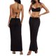 thumbnail image 1 of SAYOO Mujeres atractivas Trajes de verano Cuello halter Sin mangas Sin espalda Tops + Falda larga delgada SAYOO  Sexy, 1 of 6