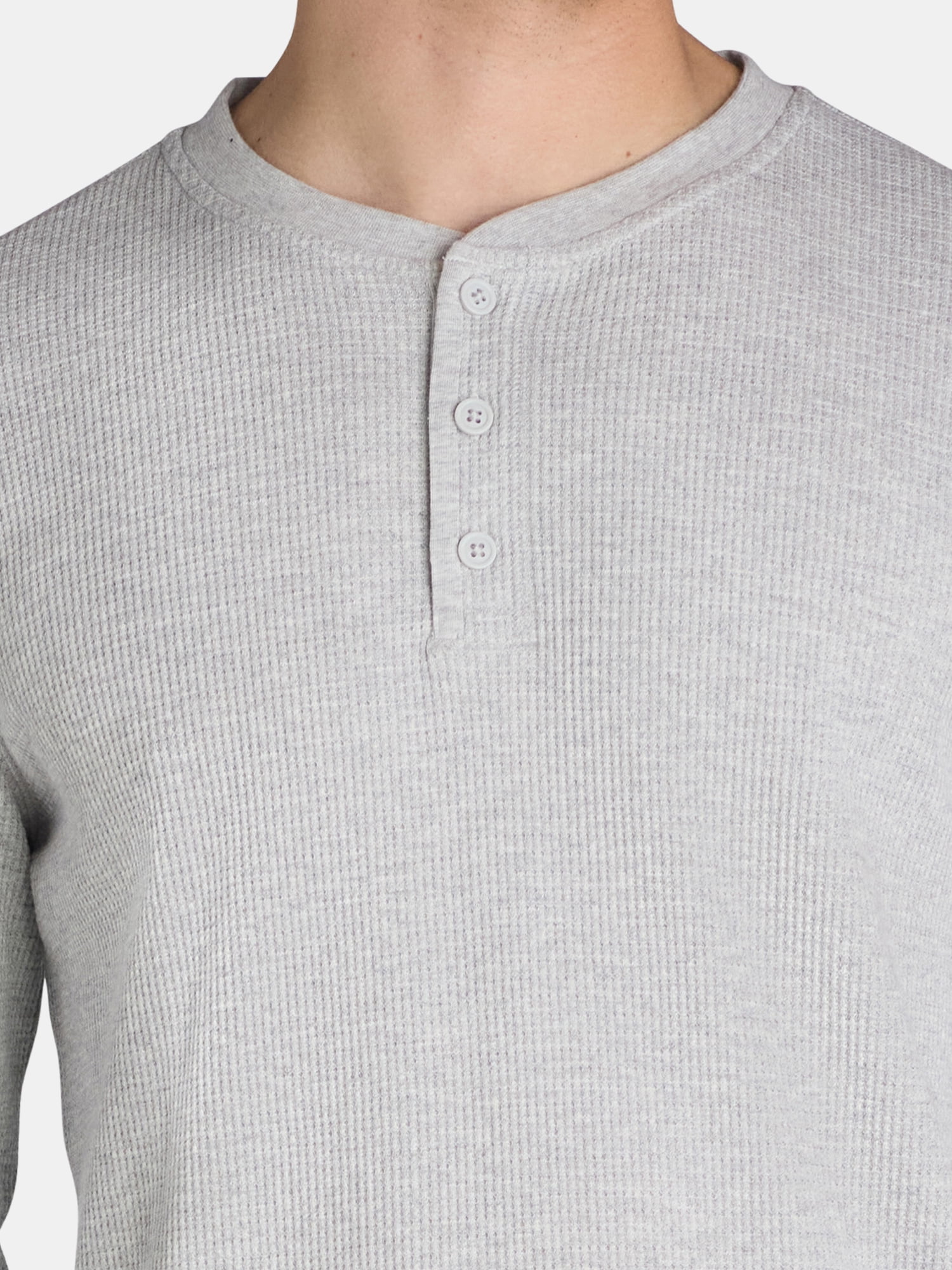 George Men’s and Big Men’s Thermal Henley T-Shirt with Long Sleeves, Sizes XS-3XLT