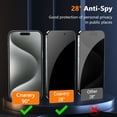 thumbnail image 3 of [2 Pack][Full Coverage] Cnarery Privacy Screen Protector for iPhone 15 Pro 6.1 inch, Anti Spy Tempered Glass with Installation Frame Anti-peeping Easy Installation, 3 of 7